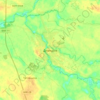 Carte topographique Демидов, altitude, relief