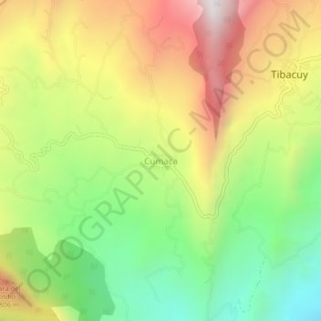 Carte topographique Cumaca, altitude, relief