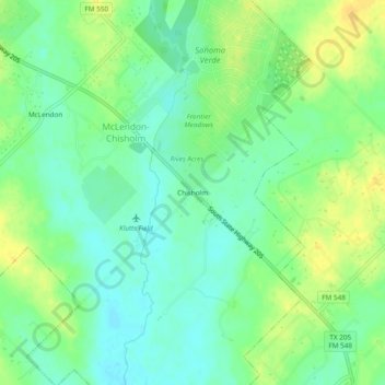 Carte topographique Chisholm, altitude, relief
