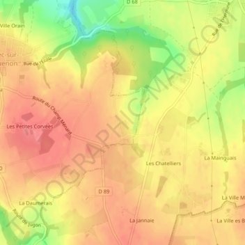 Carte topographique Bois Adam, altitude, relief