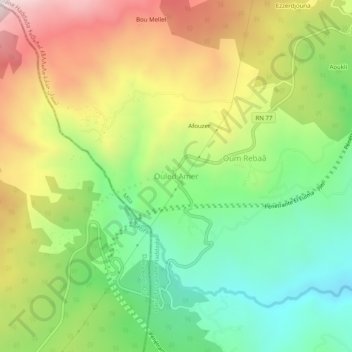 Carte topographique Ouled Amer, altitude, relief