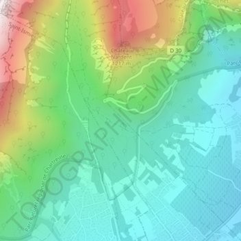 Carte topographique dolmen, altitude, relief