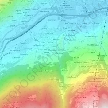 Carte topographique Pleod, altitude, relief