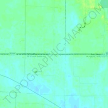 Carte topographique Shennington, altitude, relief