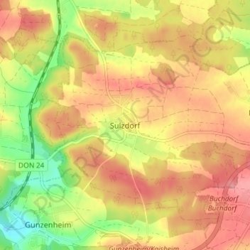 Carte topographique Sulzdorf, altitude, relief