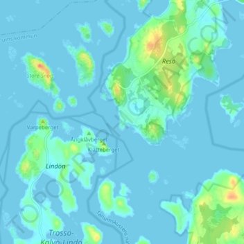 Carte topographique Gårvik, altitude, relief