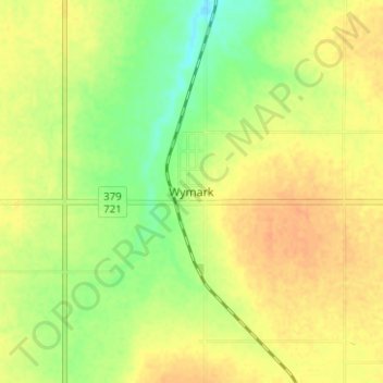 Carte topographique Wymark, altitude, relief