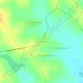 Carte topographique Janakipuram, altitude, relief