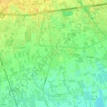 Carte topographique Ca' di David, altitude, relief