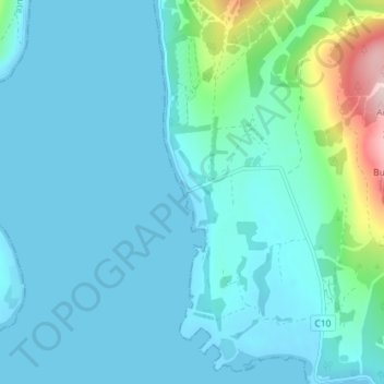 Carte topographique Port Lamont, altitude, relief