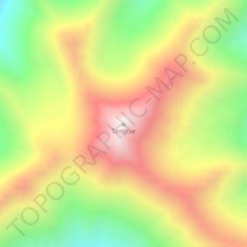 Carte topographique Tangtse, altitude, relief