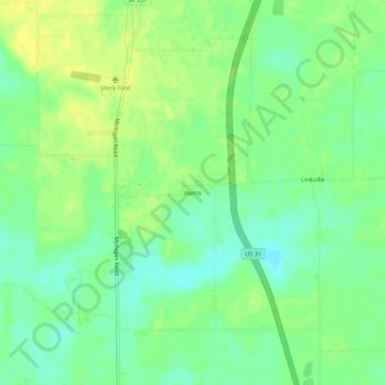 Carte topographique Harris, altitude, relief