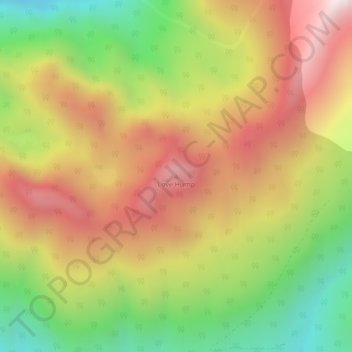 Carte topographique Love Hump, altitude, relief