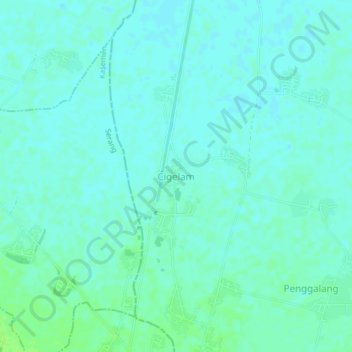 Carte topographique Cigelam, altitude, relief