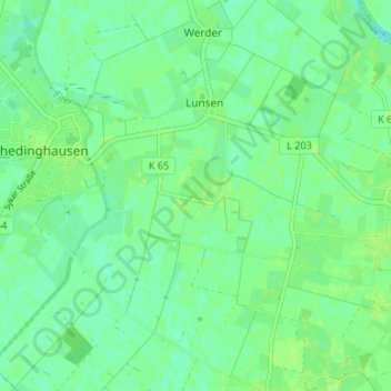 Carte topographique Holtorf, altitude, relief
