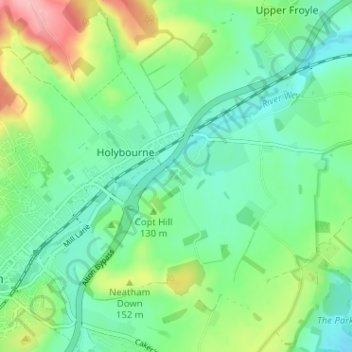 Carte topographique Neatham, altitude, relief