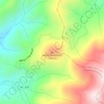 Carte topographique Hebo Mountain, altitude, relief