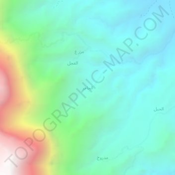 Carte topographique Al Hajir, altitude, relief
