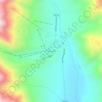 Carte topographique Las Leñas, altitude, relief