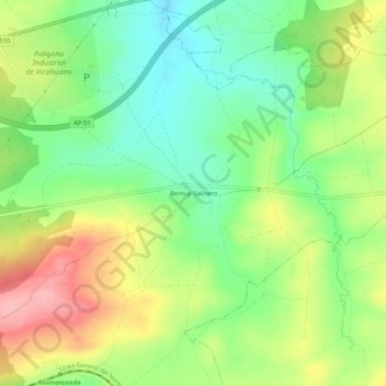 Carte topographique Bernuy-Salinero, altitude, relief
