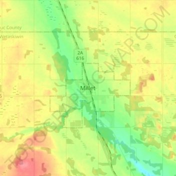 Carte topographique Millet, altitude, relief