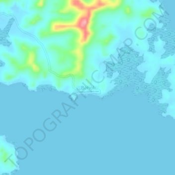 Carte topographique Bohol, altitude, relief