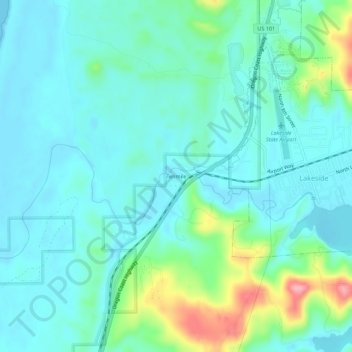 Carte topographique Tenmile, altitude, relief