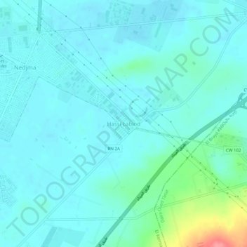 Carte topographique Hassi Labiod, altitude, relief