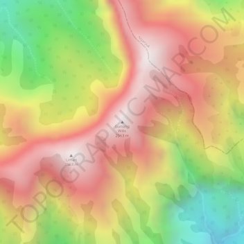 Carte topographique Mount Wilis, altitude, relief