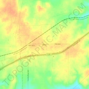 Carte topographique Olden, altitude, relief