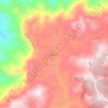 Carte topographique Gajah, altitude, relief