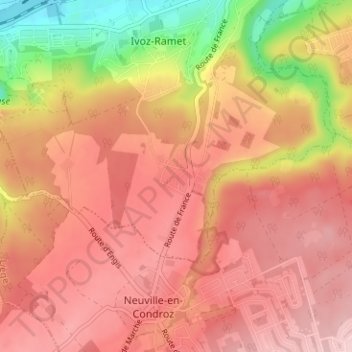 Carte topographique Gros-Chêne, altitude, relief