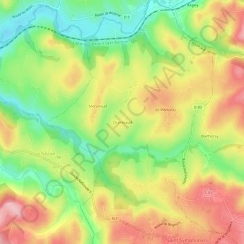 Carte topographique Chambaud, altitude, relief