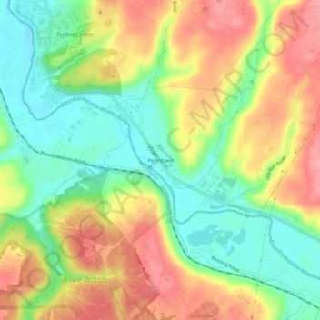 Carte topographique Perintown, altitude, relief