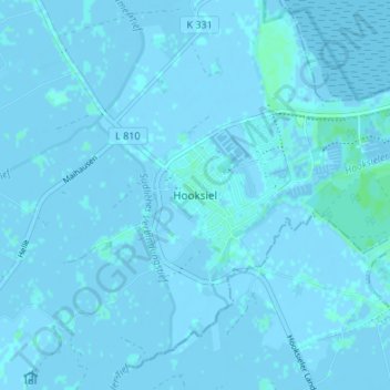 Carte topographique Hooksiel, altitude, relief