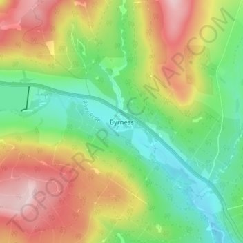 Carte topographique Byrness, altitude, relief