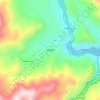 Carte topographique Cascabel, altitude, relief