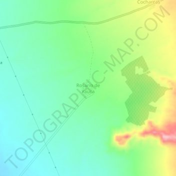 Carte topographique Rosario de Yauca, altitude, relief