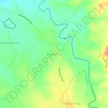 Carte topographique Macatbong, altitude, relief
