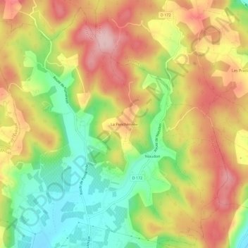 Carte topographique La Penchénerie, altitude, relief