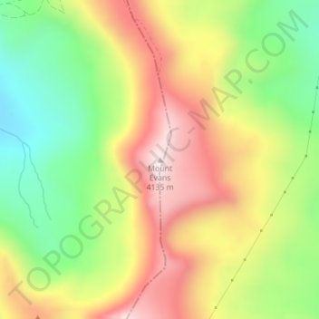 Carte topographique Mount Evans, altitude, relief