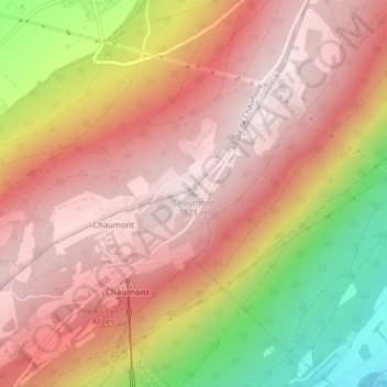 Carte topographique Chaumont, altitude, relief