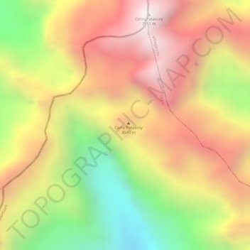 Carte topographique Cerro Patascoy, altitude, relief