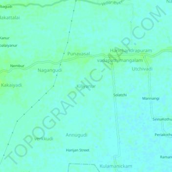 Carte topographique Kiliyanur, altitude, relief