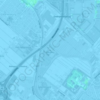 Carte topographique Raesberg, altitude, relief