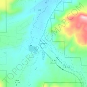 Carte topographique Nutrioso, altitude, relief