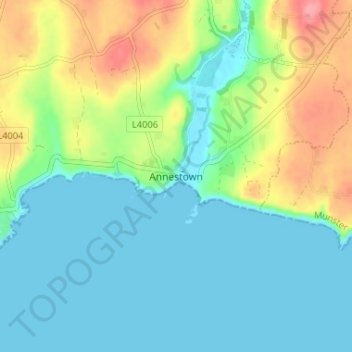 Carte topographique Annestown, altitude, relief