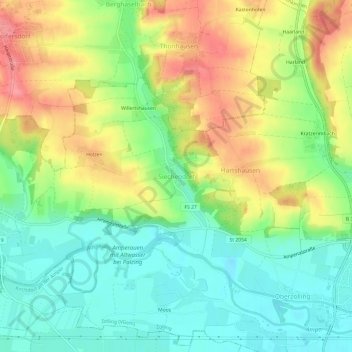 Carte topographique Siechendorf, altitude, relief