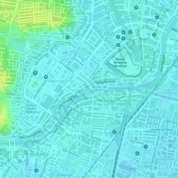 Carte topographique Taman Ronggolawe, altitude, relief