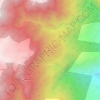 Carte topographique Barnala Bugyal, altitude, relief